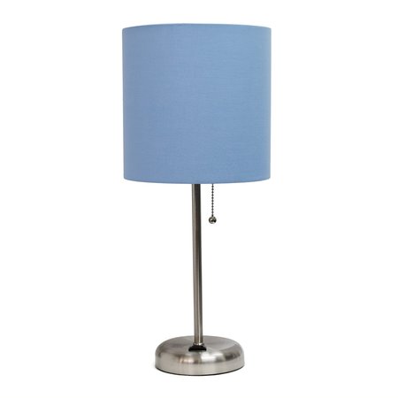 LIMELIGHTS Stick Lamp with Charging Outlet, Blue LT2024-BLU